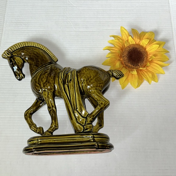 Vintage Mid Century Lane co Van Nuys made in California Olive Green Trojan Horse